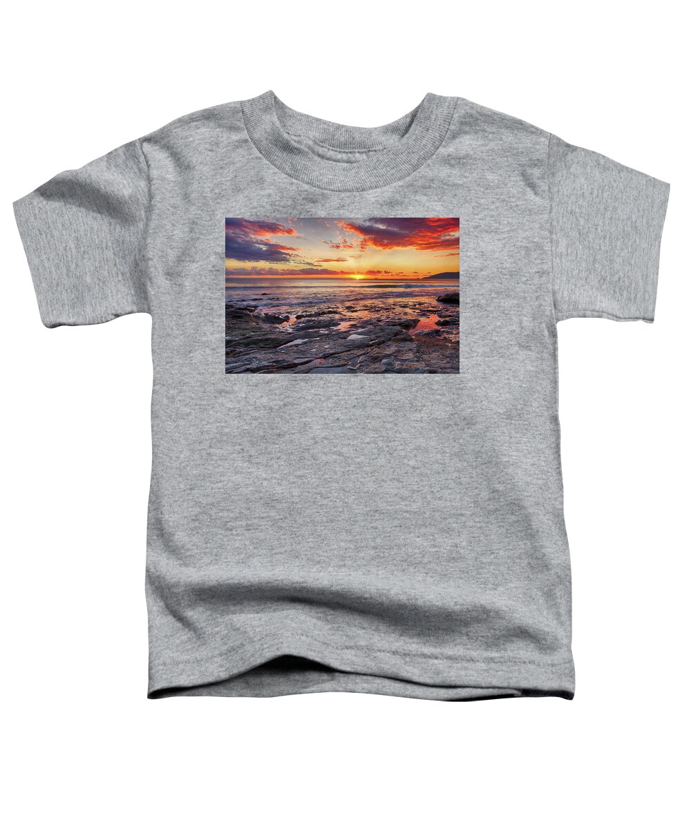 Sunset Toddler T-Shirt featuring the photograph Red Tide Pools by Beth Sargent