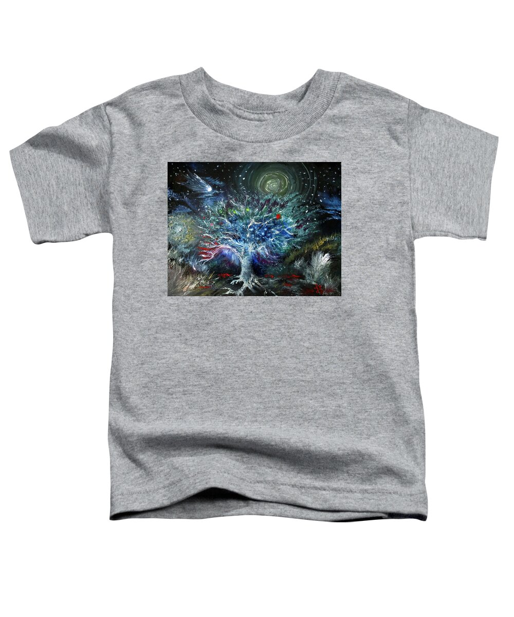 Night Tree Of Life Usa Toddler T-Shirt featuring the painting NIGHT Tree of LIFE USA by Lynn Raizel Lane