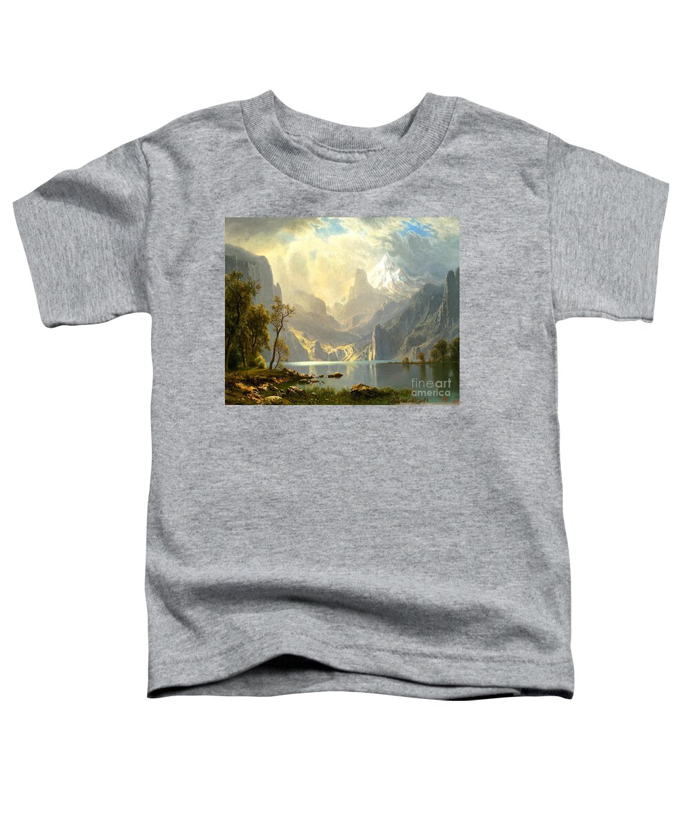 Wingsdomain Toddler T-Shirt featuring the painting Remastered Art Lake Tahoe by Albert Bierstadt 20220405a by Albert-Bierstadt