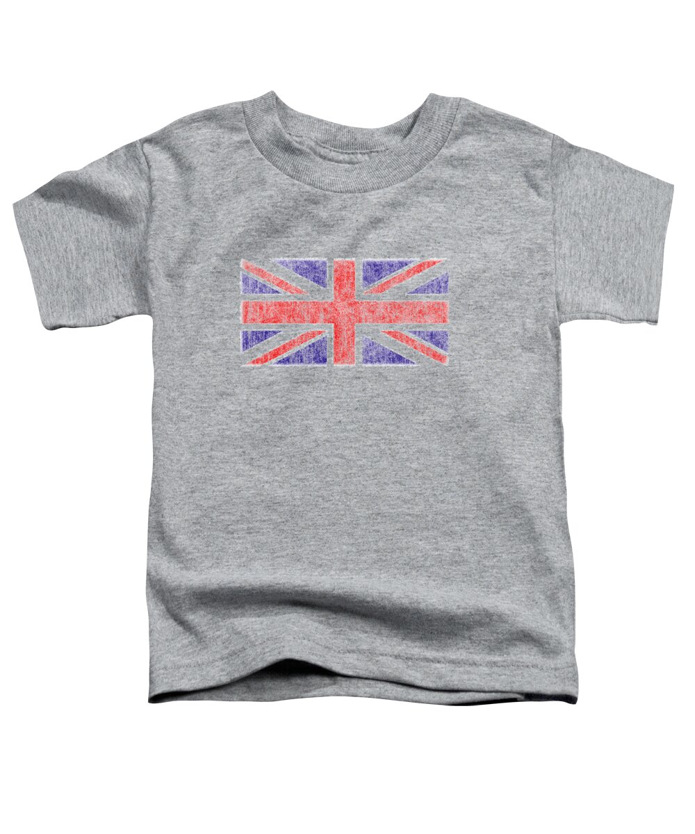 Funny Toddler T-Shirt featuring the digital art Retro UK Union Jack Flag by Flippin Sweet Gear