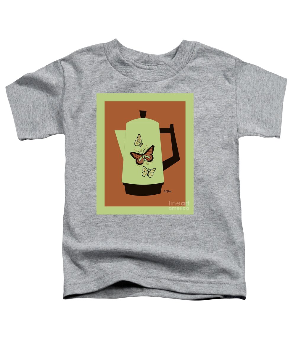 Retro Percolator Toddler T-Shirt featuring the digital art Retro West Bend Coffee Percolator by Donna Mibus