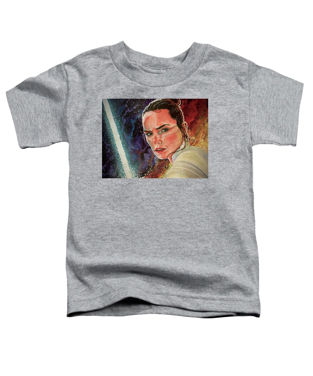 Star Wars Toddler T-Shirt featuring the painting Rey Skywalker by Joel Tesch