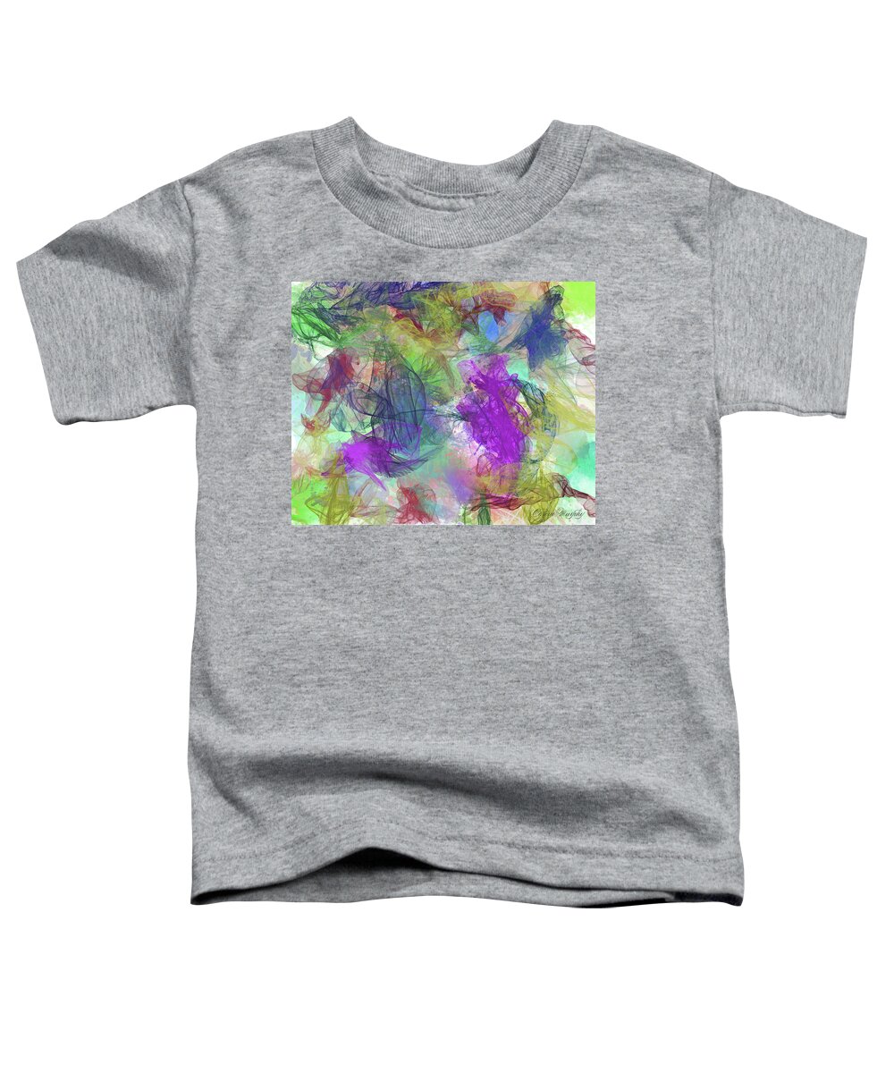 Wall Hangings Toddler T-Shirt featuring the digital art Ribbons and Butterflies in Abstract Art by Cordia Murphy