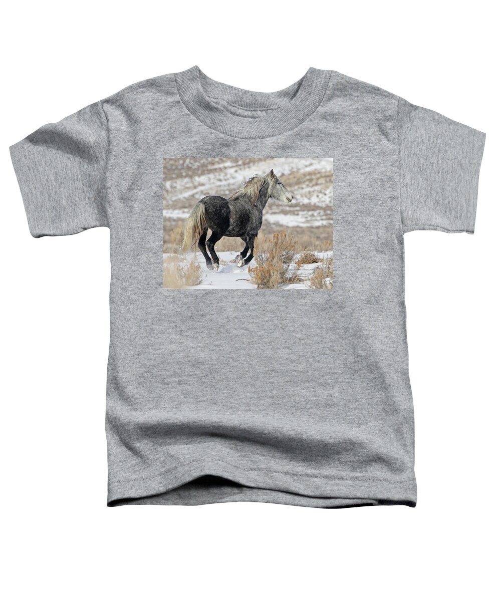 Wild Mustangs Toddler T-Shirt featuring the photograph Rigel on the Run by Mindy Musick King