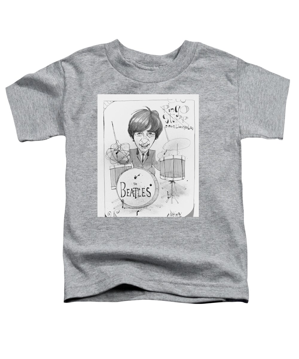  Toddler T-Shirt featuring the drawing Ringo Starr by Phil Mckenney