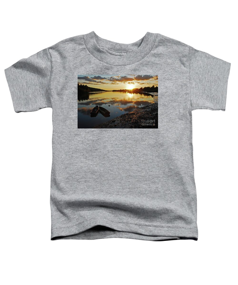 Sunset Toddler T-Shirt featuring the photograph River Suir sunset at Fiddown by Joe Cashin