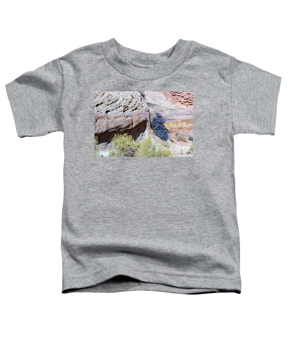 National Momument Toddler T-Shirt featuring the photograph Rock Formation with plant by Nathan Wasylewski