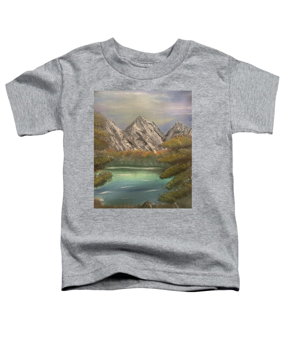 Mountains Toddler T-Shirt featuring the painting Rocky Mountain Dreams by Lisa White