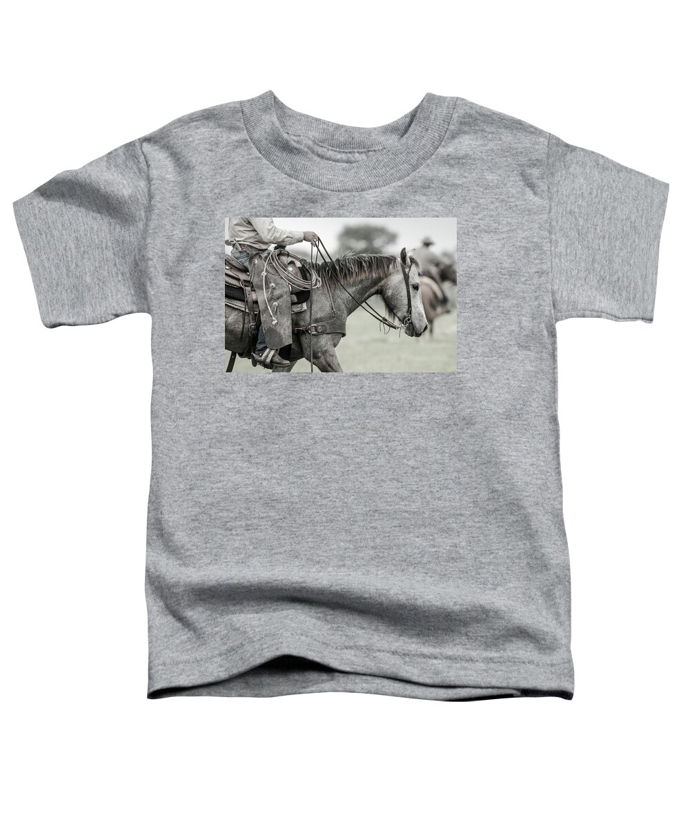 Cliburn Ranch Toddler T-Shirt featuring the photograph Round up by Maresa Pryor-Luzier