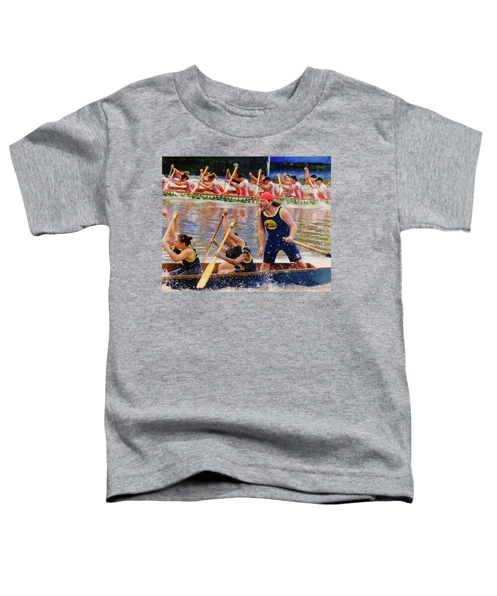 Dragon Boats Toddler T-Shirt featuring the photograph Row Harder by Jerry Griffin
