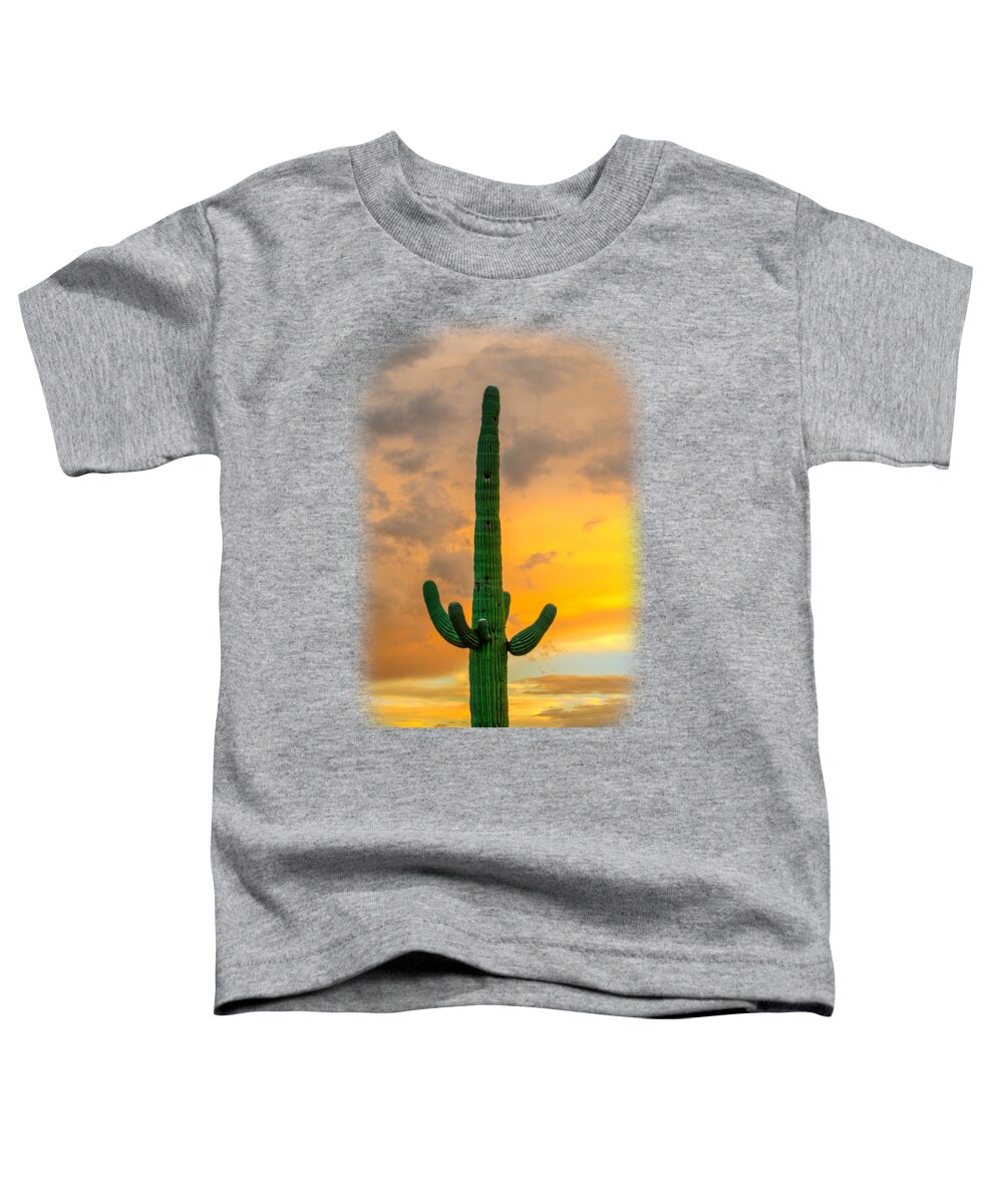 Mark Myhaver Photography Toddler T-Shirt featuring the photograph Saguaro East of Sunset 24899 by Mark Myhaver