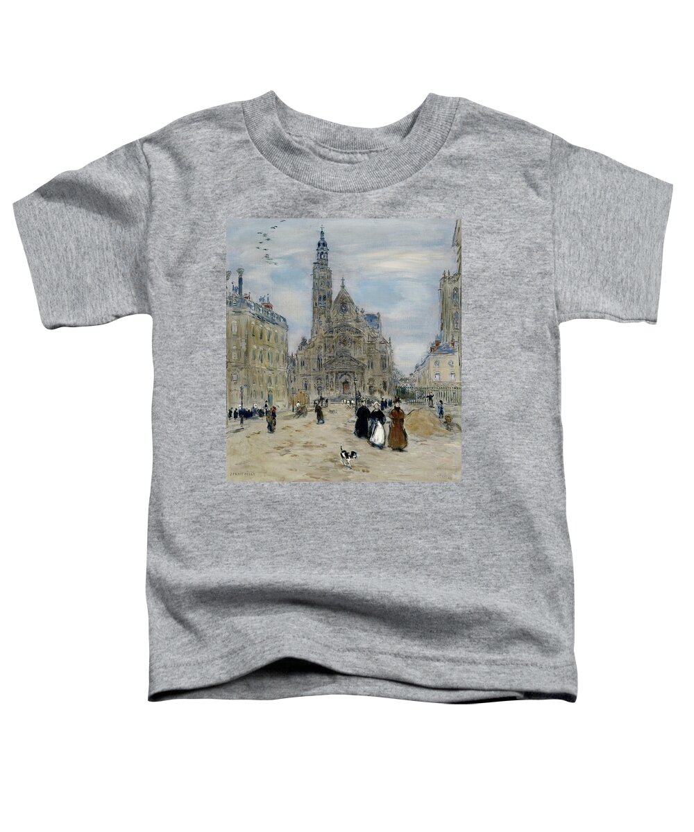 Saint-etienne-du-mont Toddler T-Shirt featuring the painting Saint-Etienne-du-Mont, Paris by Jean-Francois Raffaelli