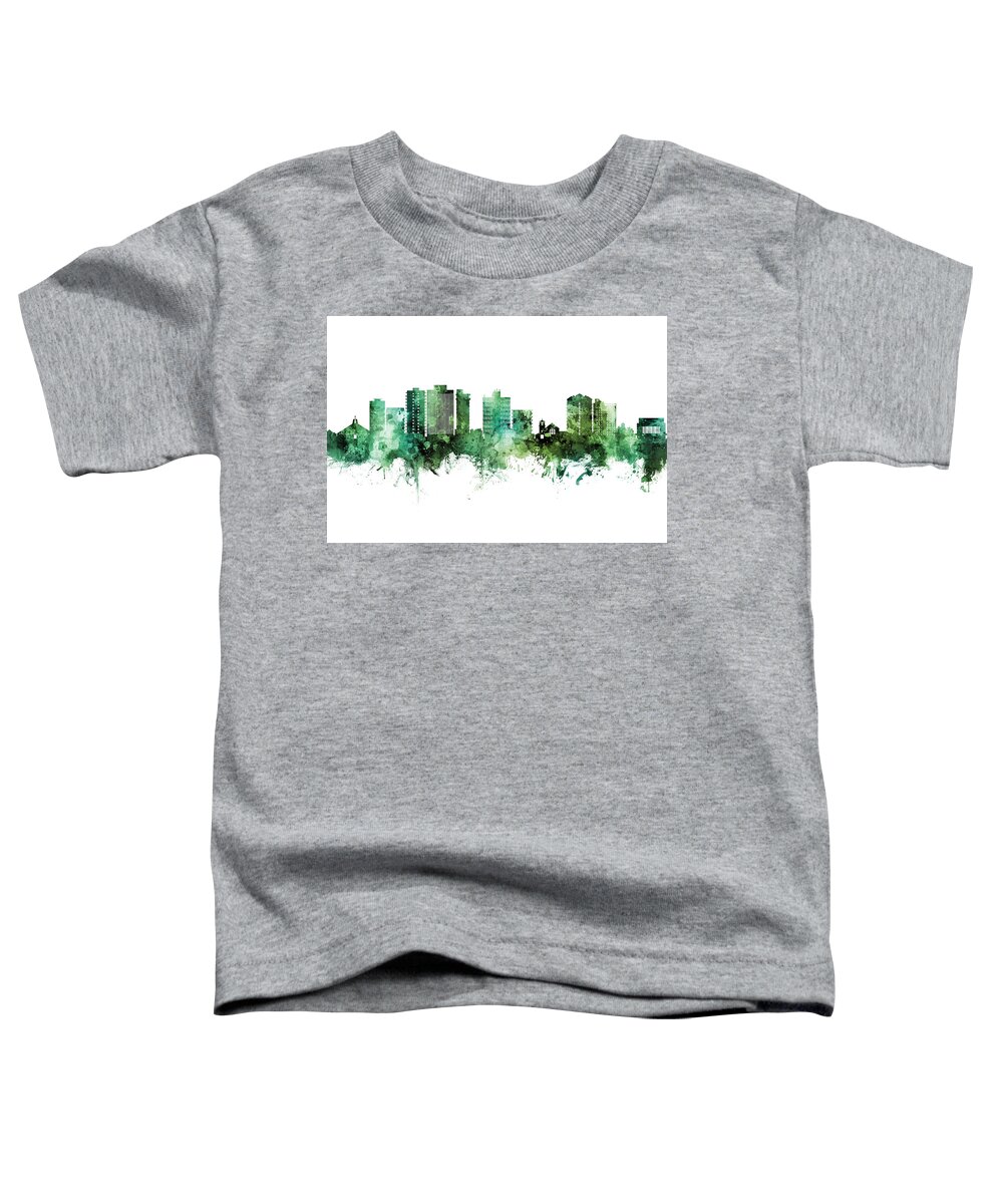 San Mateo Toddler T-Shirt featuring the digital art San Mateo California Skyline #00 by Michael Tompsett