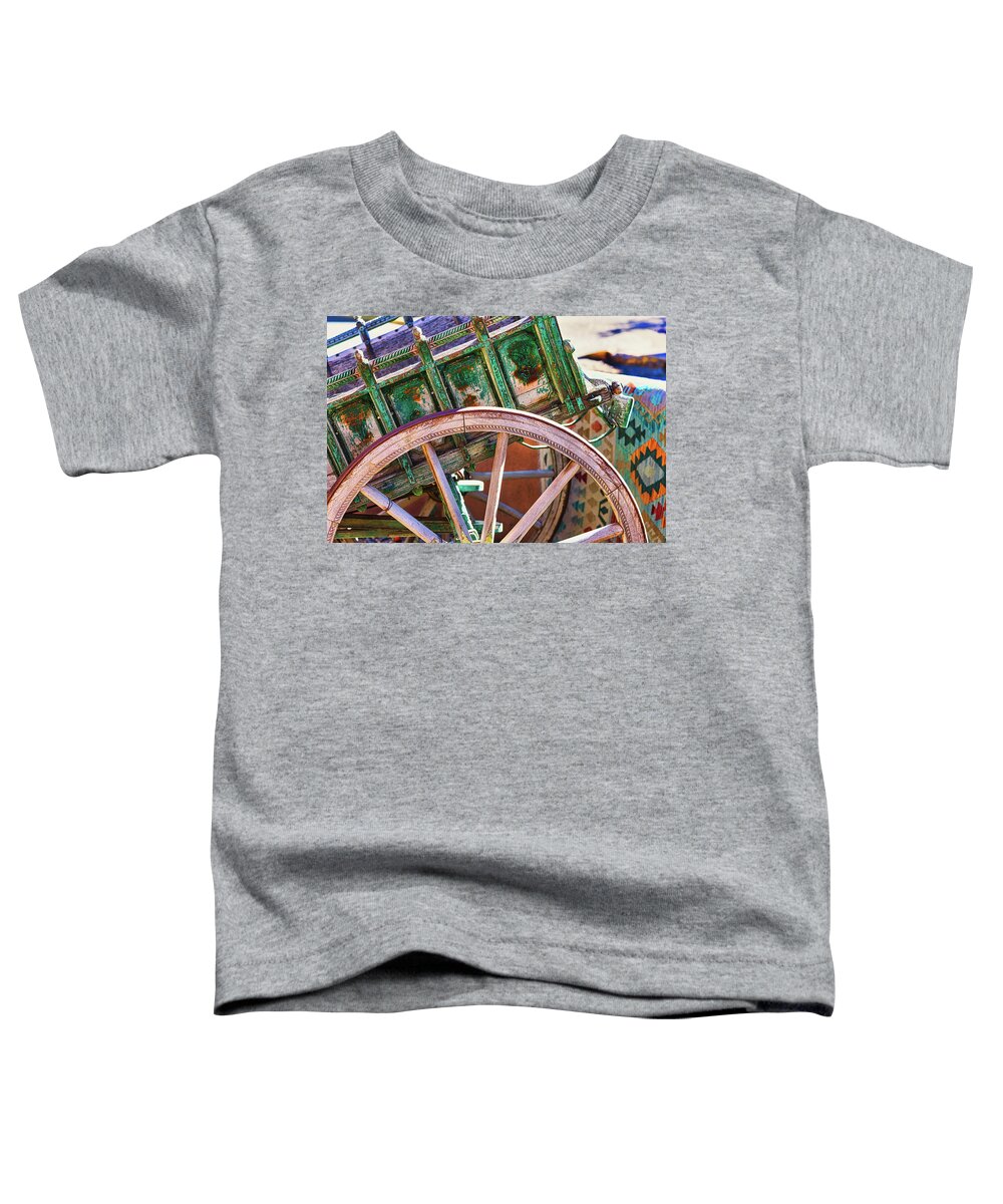 Santa Fe Toddler T-Shirt featuring the photograph Santa Fe Spokes by Stephen Anderson