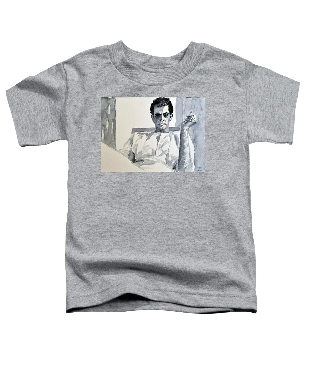 Satyajit Ray Toddler T-Shirt featuring the painting Satyajit Ray by Uma Krishnamoorthy