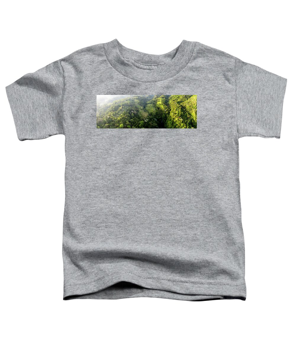 Panorama Toddler T-Shirt featuring the photograph Sekumpul Rice terraces Bali Indonesia by Sonny Ryse