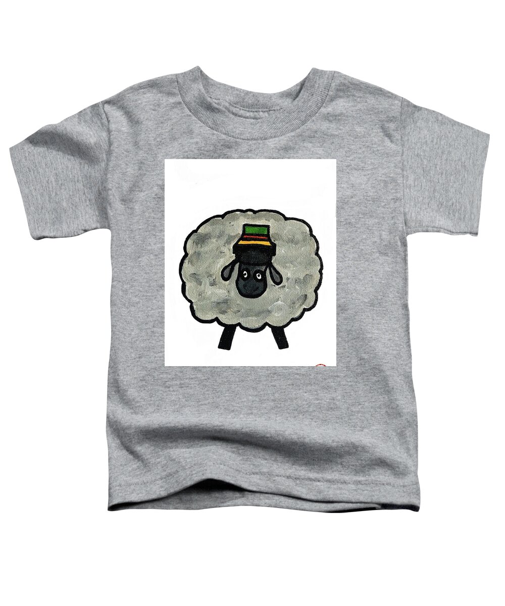  Toddler T-Shirt featuring the painting Sheep by Oriel Ceballos