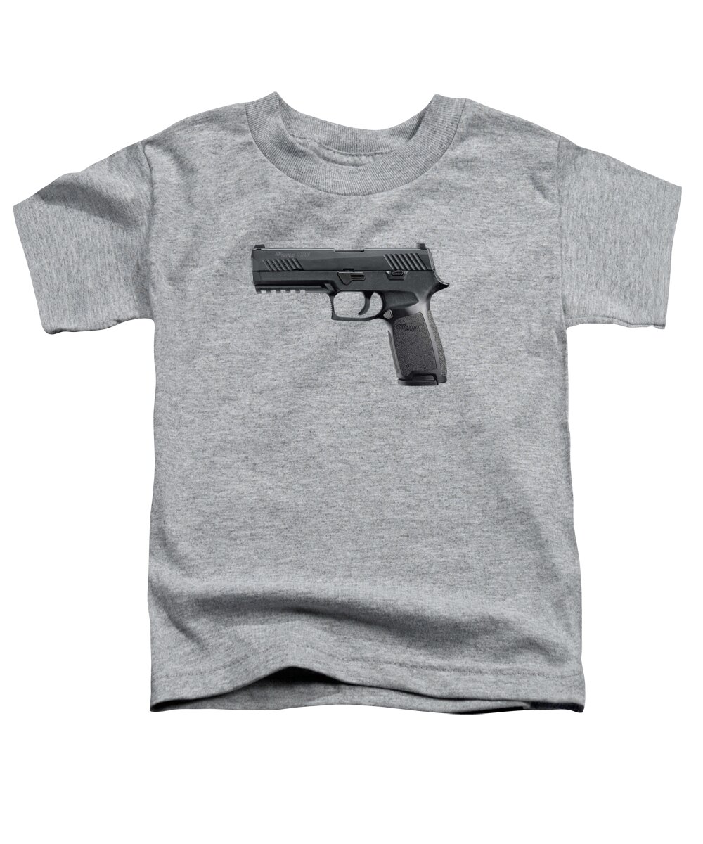 Sig Sauer Toddler T-Shirt featuring the mixed media SIG Sauer P320 Pistol Trees Texture by Movie Poster Prints