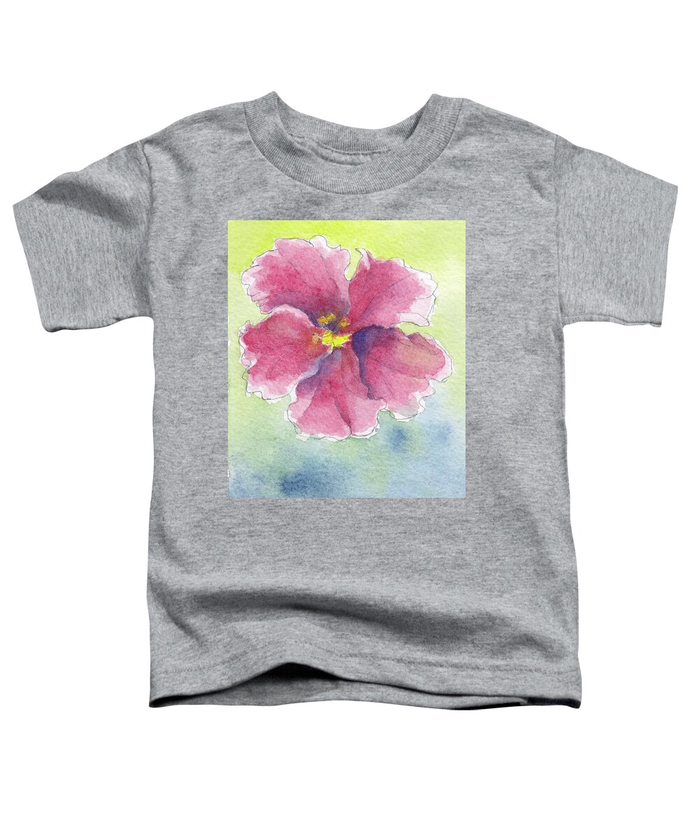 Hibiscus Toddler T-Shirt featuring the painting Simply Red by Anne Katzeff