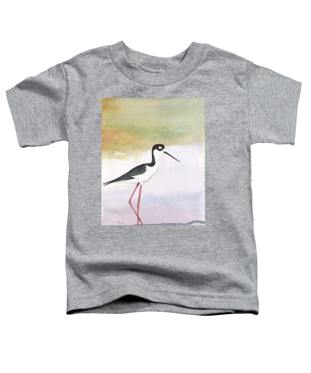 Bird Black Necked Stilt Toddler T-Shirt featuring the painting Skinny Legs by Vicki B Littell