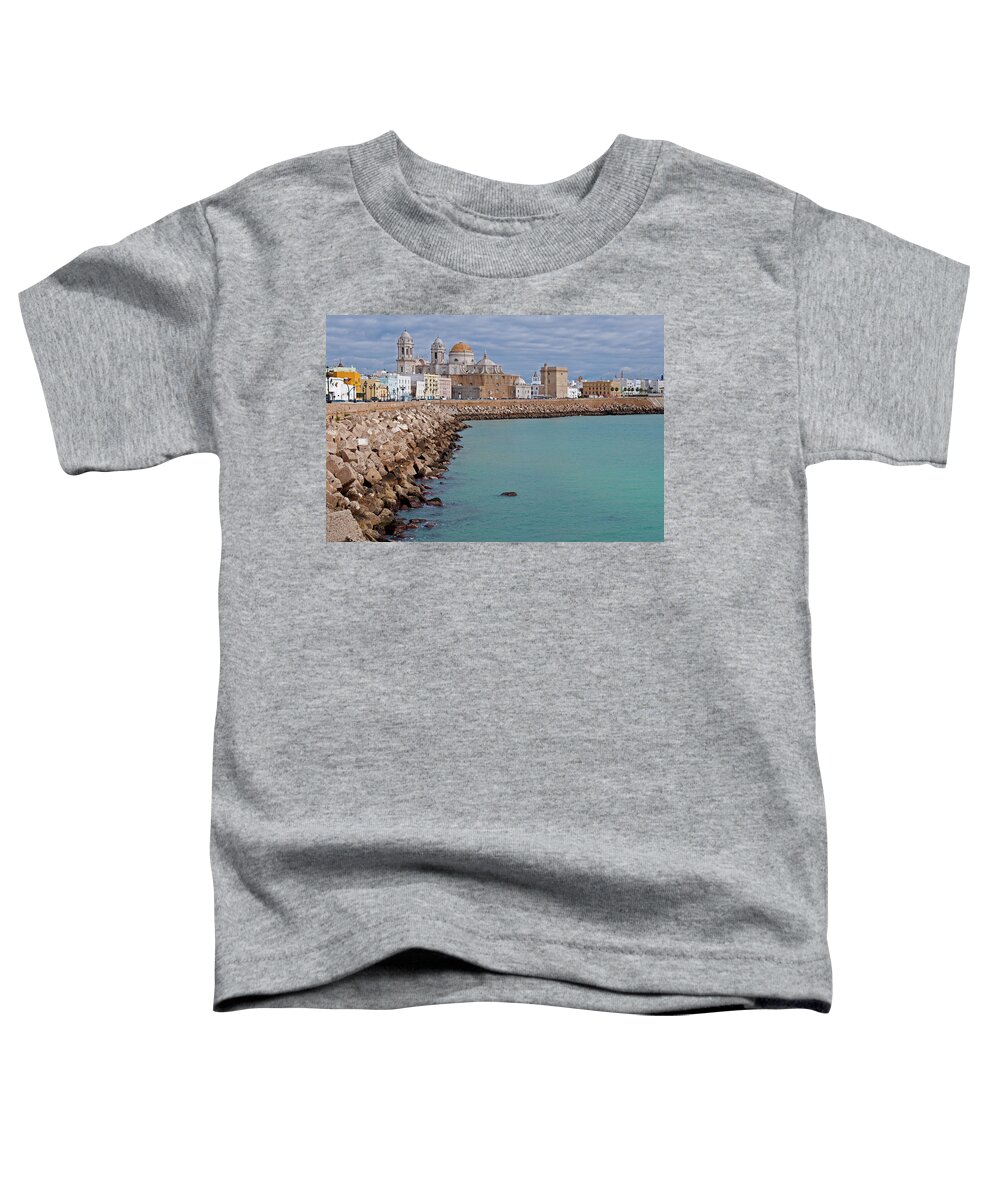 Spain Toddler T-Shirt featuring the photograph Skyline in Cadiz, Spain by Denise Strahm