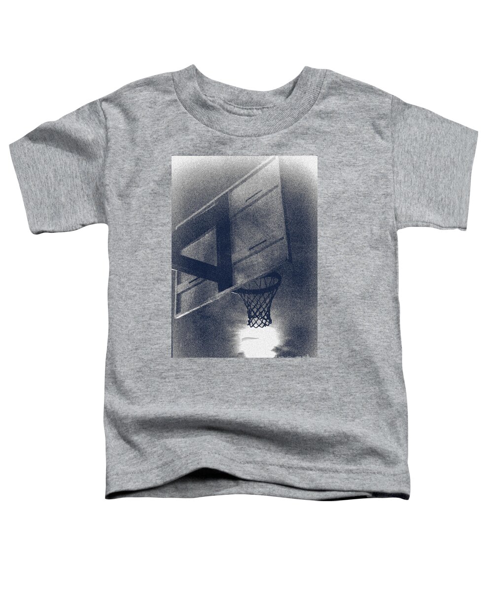 Basketball Toddler T-Shirt featuring the photograph Slam Dunk the Night by Heather Kirk