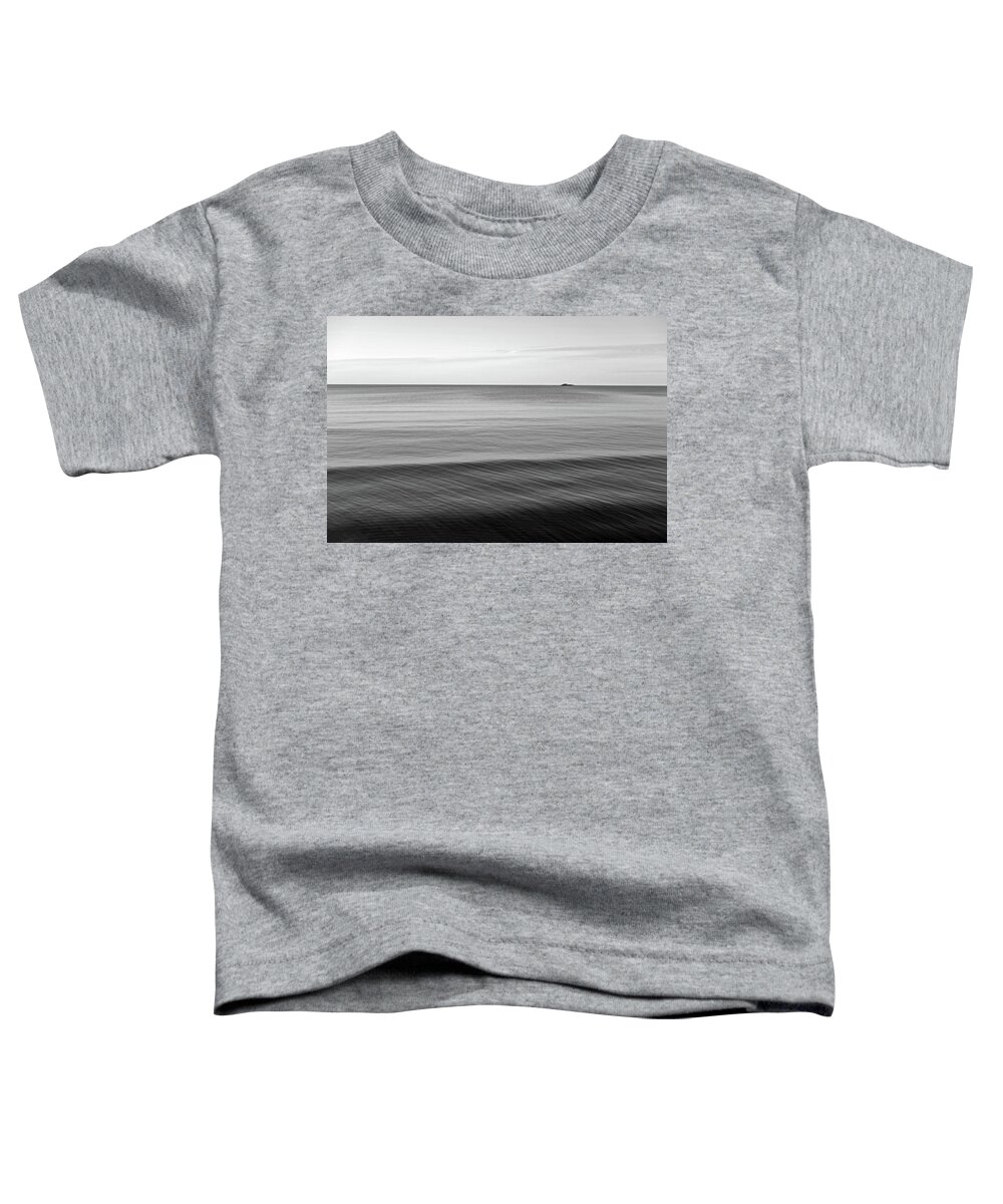 Lynn Toddler T-Shirt featuring the photograph Smooth Blue Water on the Lynn Waterfront Black and Whtie by Toby McGuire