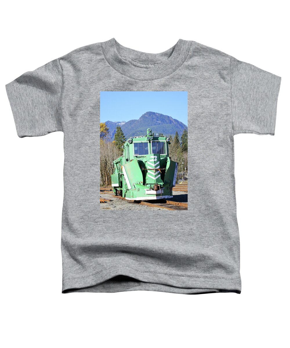 Engine Toddler T-Shirt featuring the photograph Snow removal engine in Gold Bar Washington by Jeff Swan