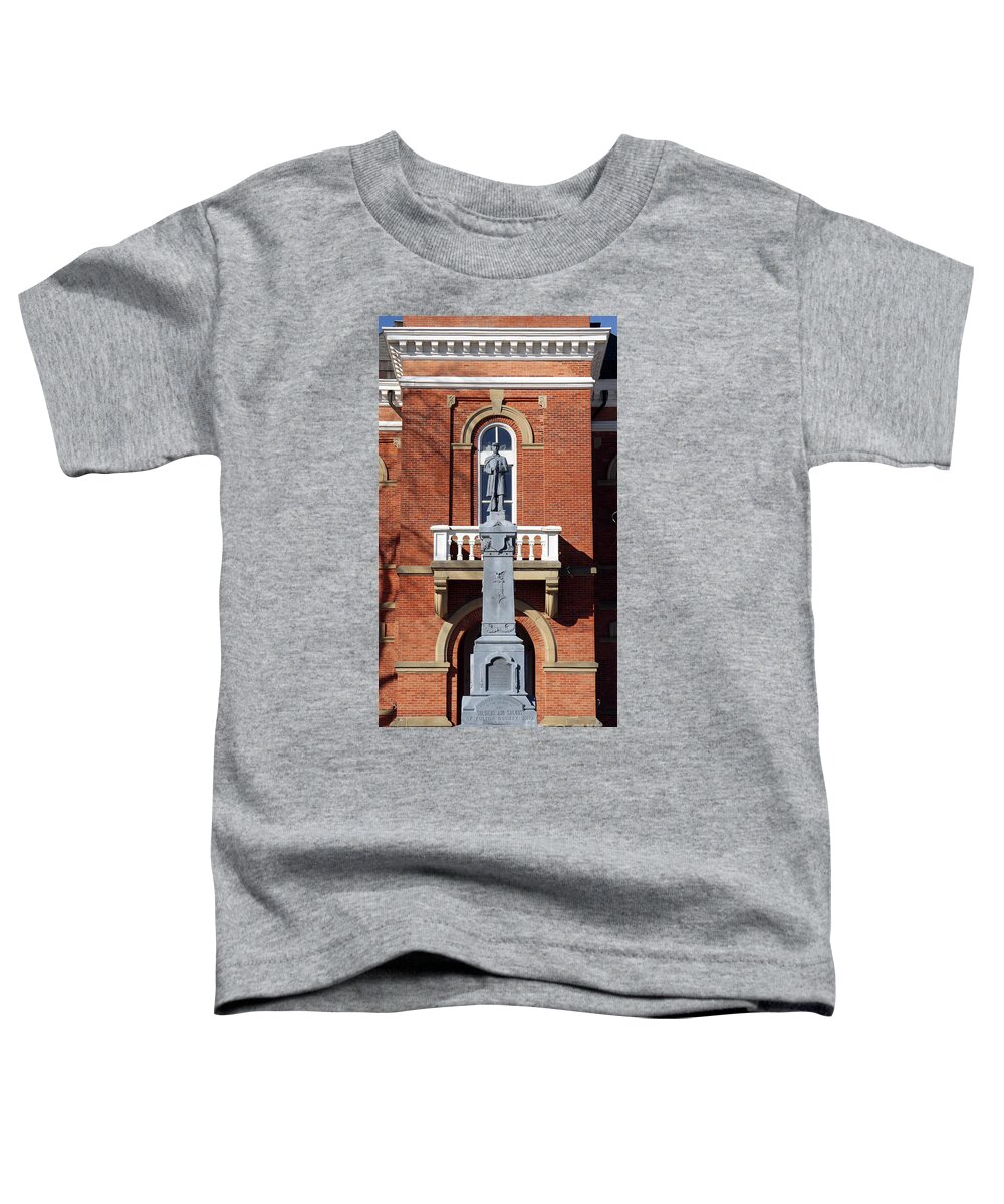 Fulton County Courthouse Toddler T-Shirt featuring the photograph Soldiers and Sailors Statue at Fulton County Courthouse Wauseon Ohio 0104 by Jack Schultz