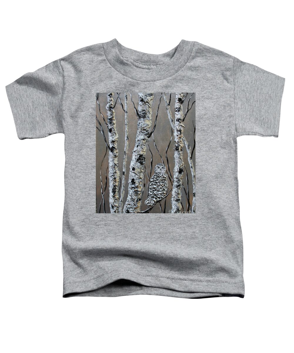 Owl Toddler T-Shirt featuring the painting Solitude by Linda Donlin