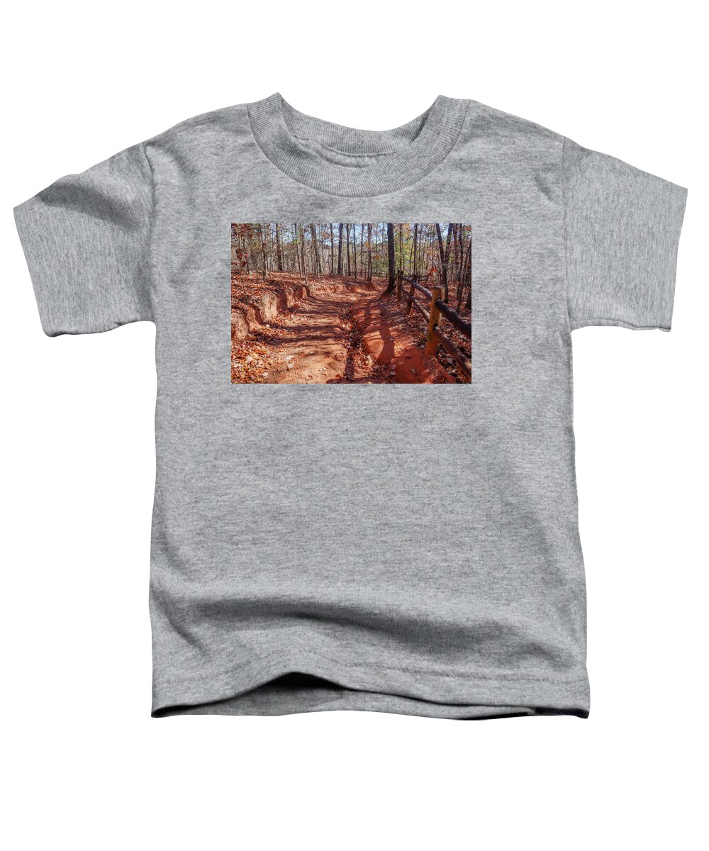 Providence Canyon Toddler T-Shirt featuring the photograph Some Providence Canyon Trail Erosion by Ed Williams