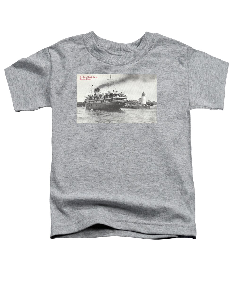 Lighthouse Toddler T-Shirt featuring the photograph South Haven South Pier Lighthouse by Jerry McElroy