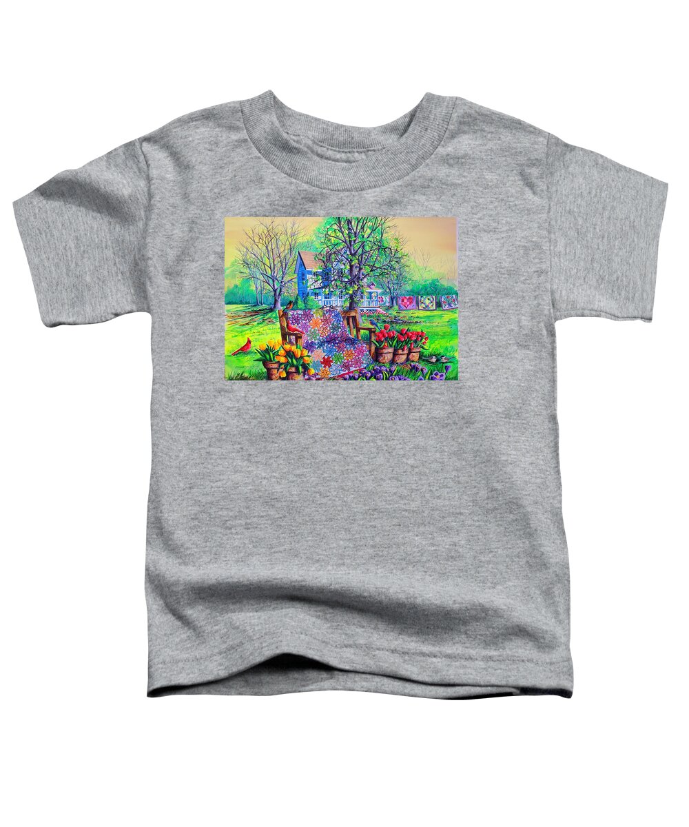 Spring Toddler T-Shirt featuring the painting Spring Awakening by Diane Phalen