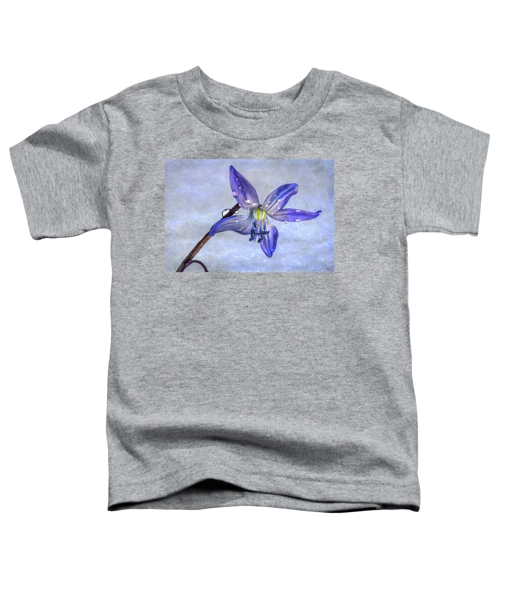Purple Toddler T-Shirt featuring the photograph Spring Scilla Flower w/Texture by Patti Deters
