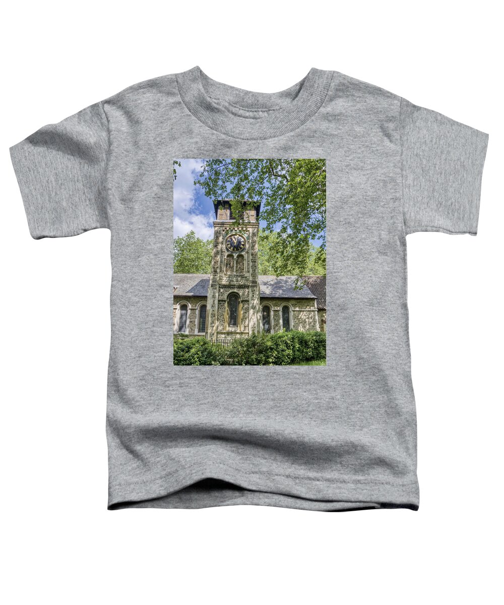 St Toddler T-Shirt featuring the photograph St Pancras Old Church Clock Tower by Raymond Hill