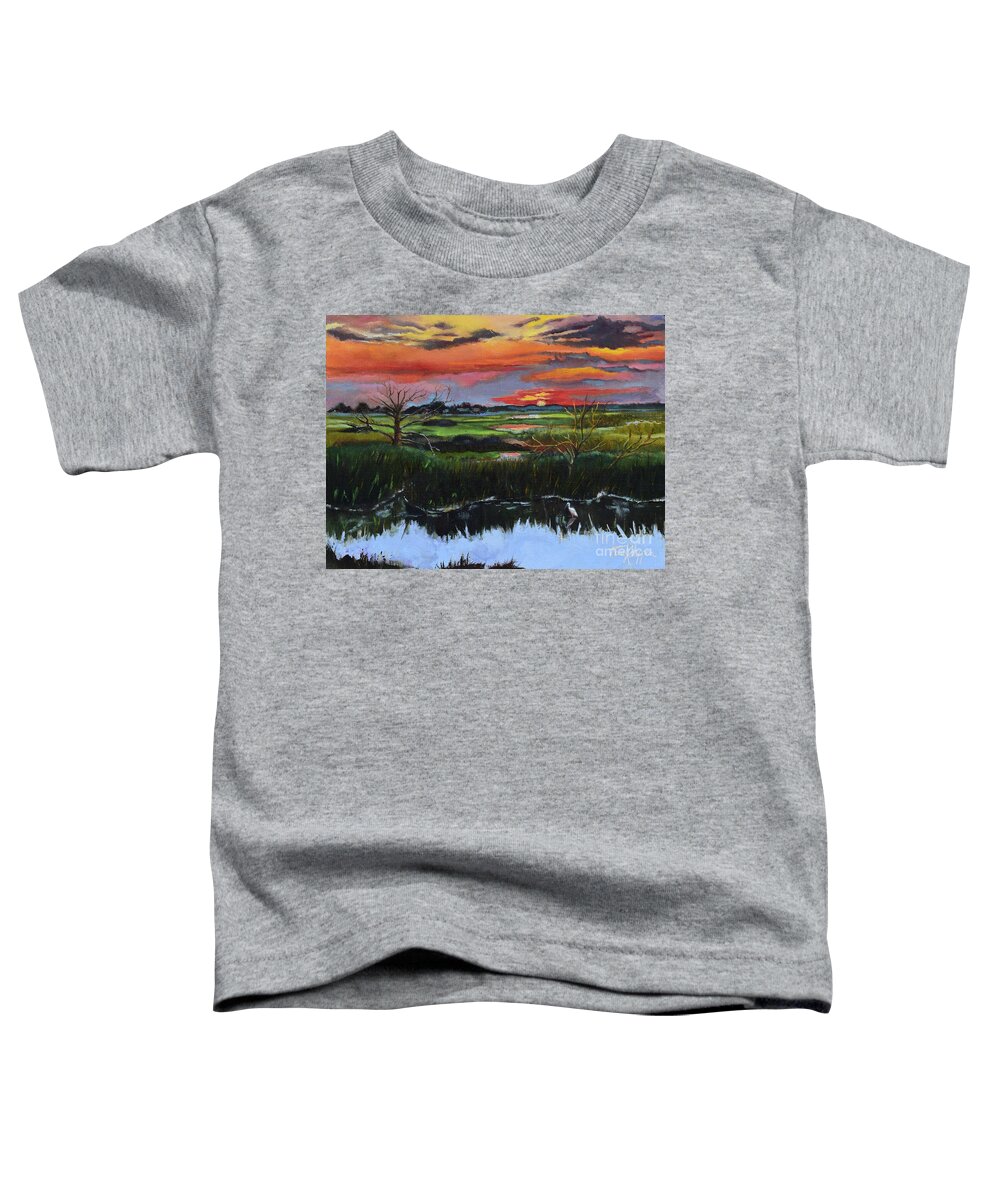 St. Simons Toddler T-Shirt featuring the painting St. Simons Sunrise by Jan Dappen