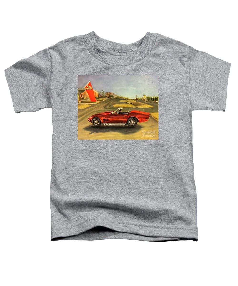 Corvette Toddler T-Shirt featuring the painting Stingray A Prized Possession by Sherrell Rodgers
