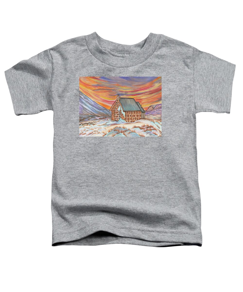 Art Toddler T-Shirt featuring the painting Stone Refuge by The GYPSY and Mad Hatter