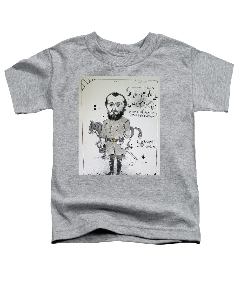  Toddler T-Shirt featuring the drawing Stonewall Jackson by Phil Mckenney