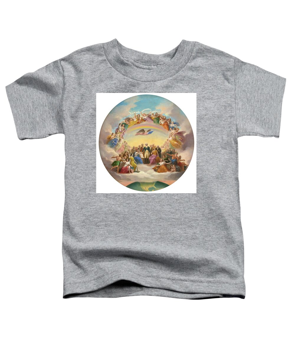 Architecture Toddler T-Shirt featuring the painting Study for the Apotheosis of Washington, U.S. Capitol Dome by Constantino Brumidi