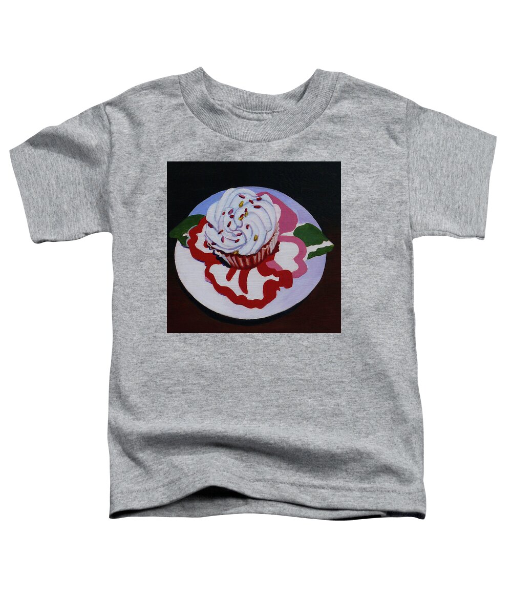Summer Cupcake Toddler T-Shirt featuring the painting Summer Cupcake by Susan Duda