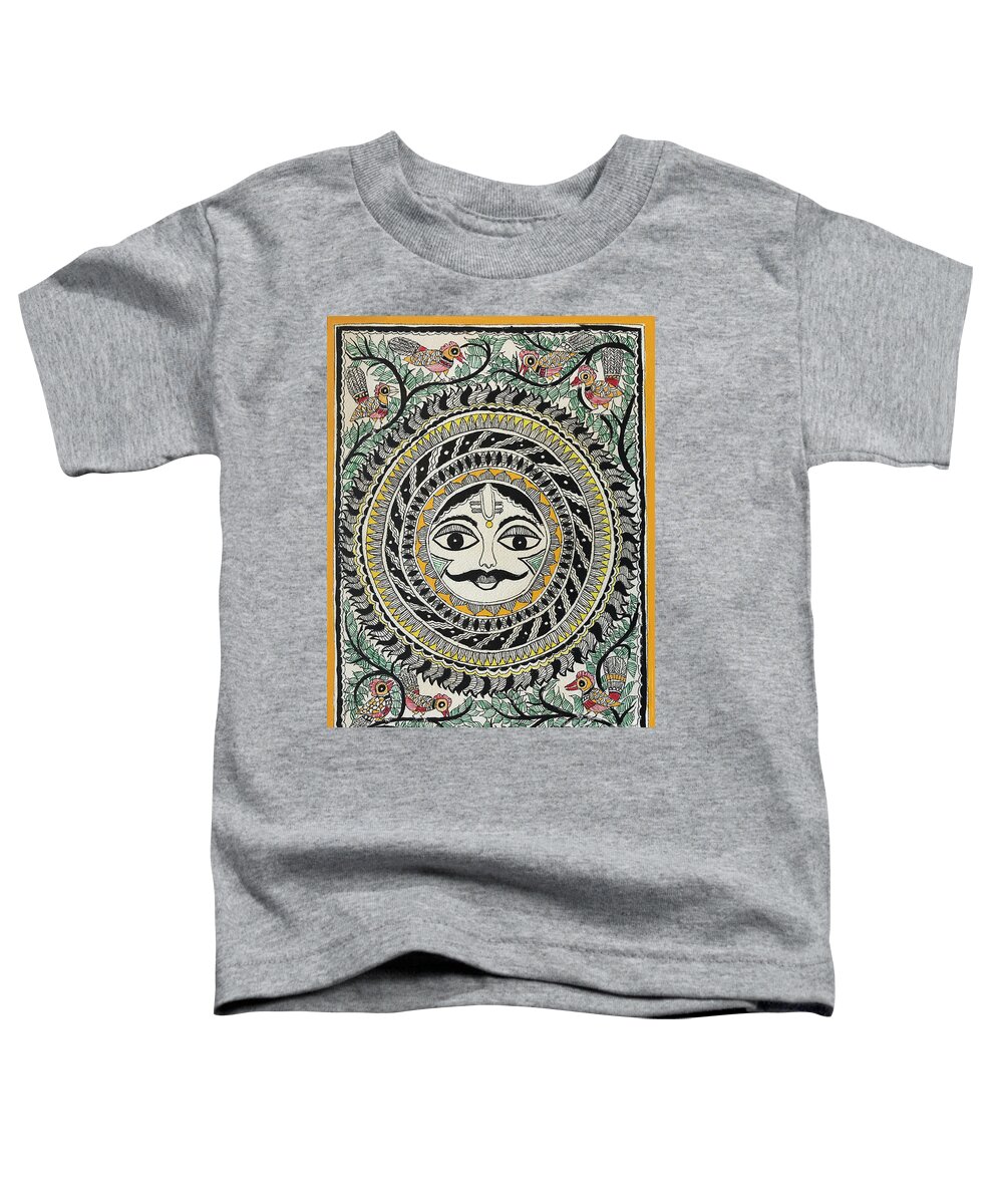  Toddler T-Shirt featuring the painting Sun by Jyotika Shroff