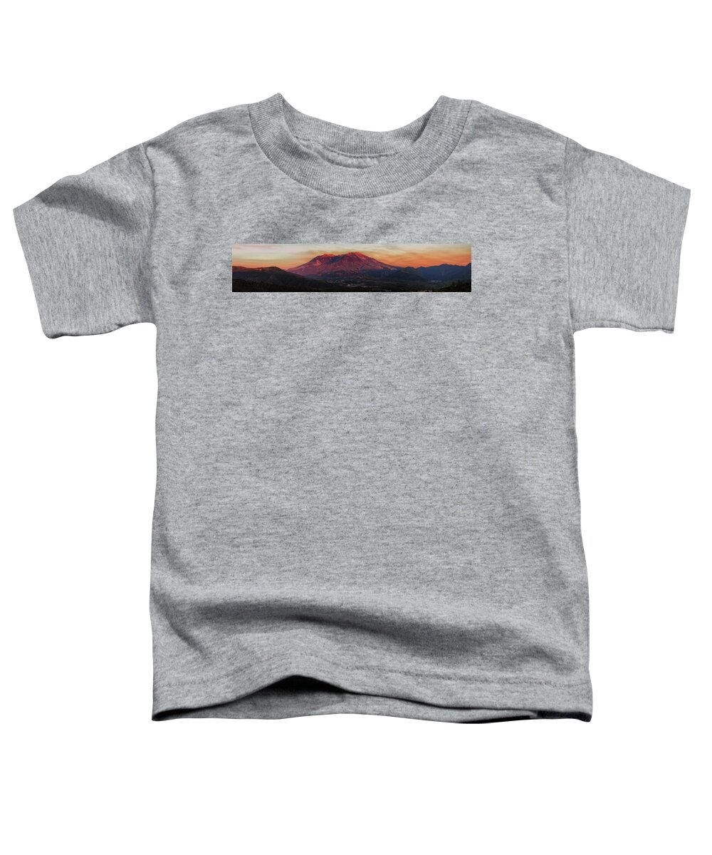 Washington Toddler T-Shirt featuring the photograph Sunset at Mount St Helens by Lawrence Knutsson