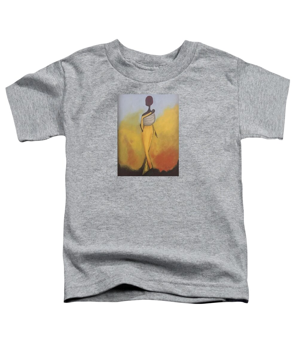  Toddler T-Shirt featuring the painting Sunset Babe by Charles Young