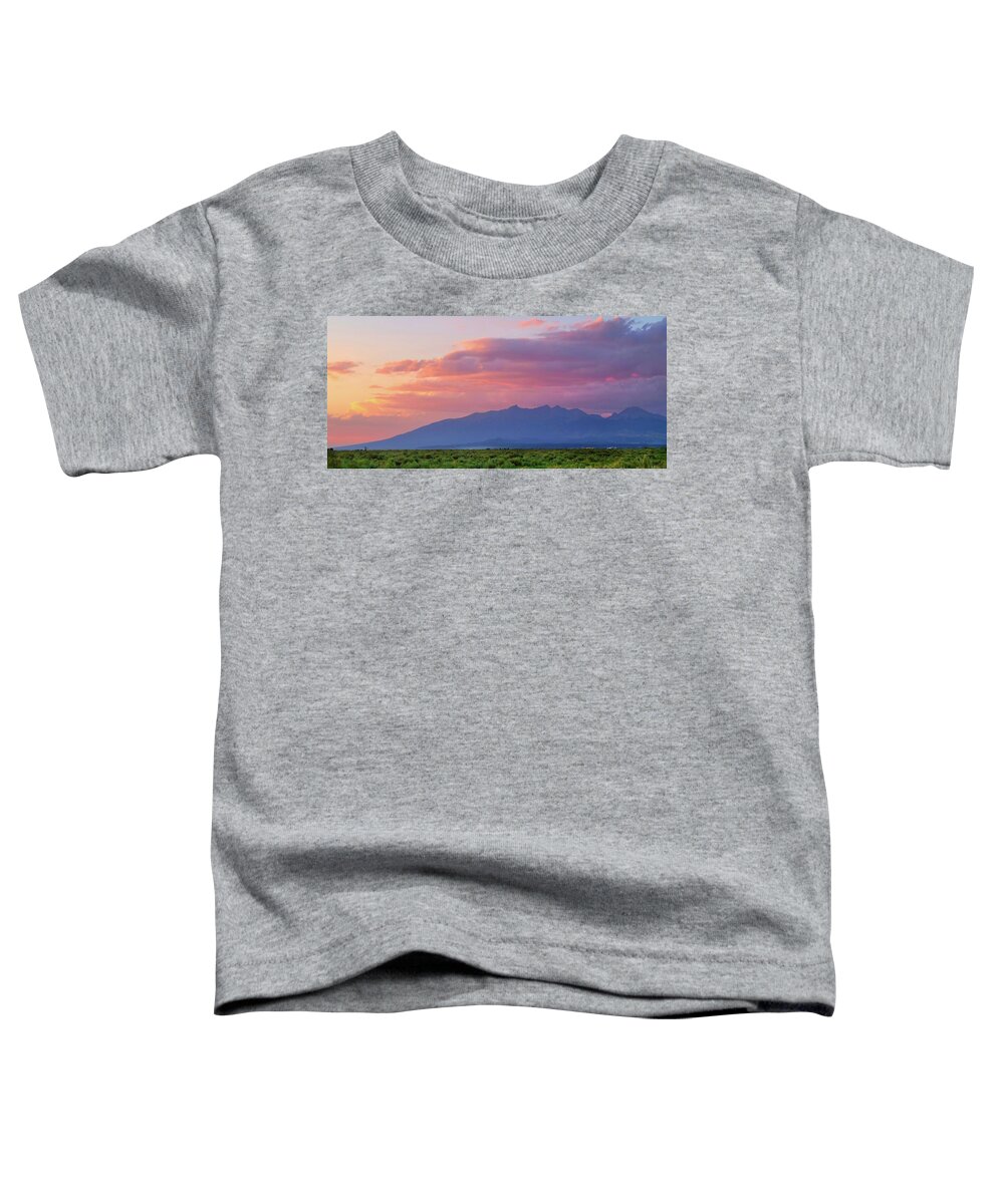 Sunset Toddler T-Shirt featuring the photograph Sunset Behind Mount Blanca by Ally White