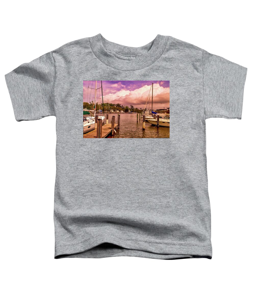 Marina Toddler T-Shirt featuring the photograph Sunset on an Alabama Marina by James C Richardson