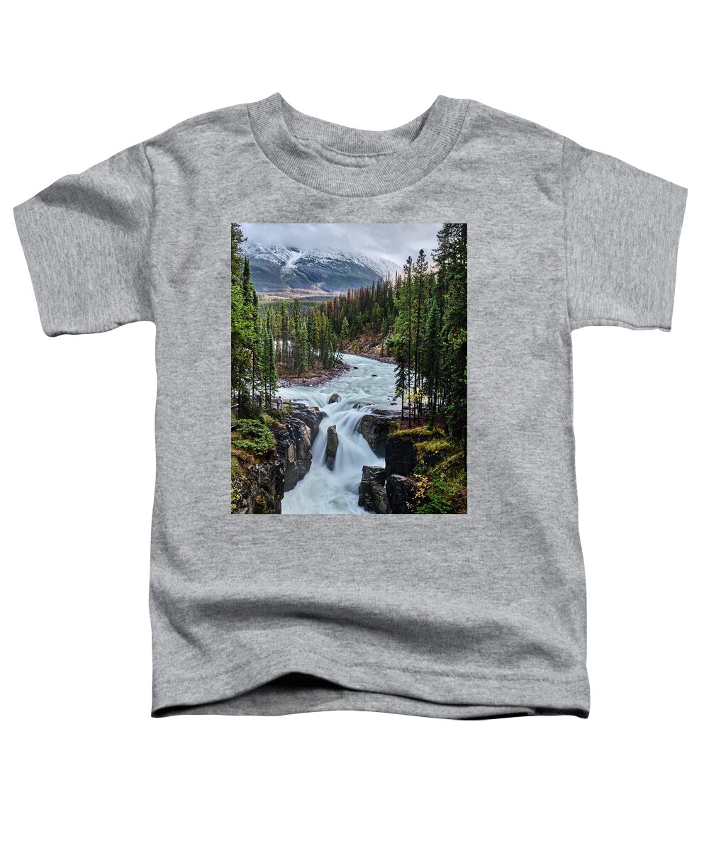 Voyage Jasper Banff 2021 Toddler T-Shirt featuring the photograph Sunwapta Falls Jasper by Carl Marceau