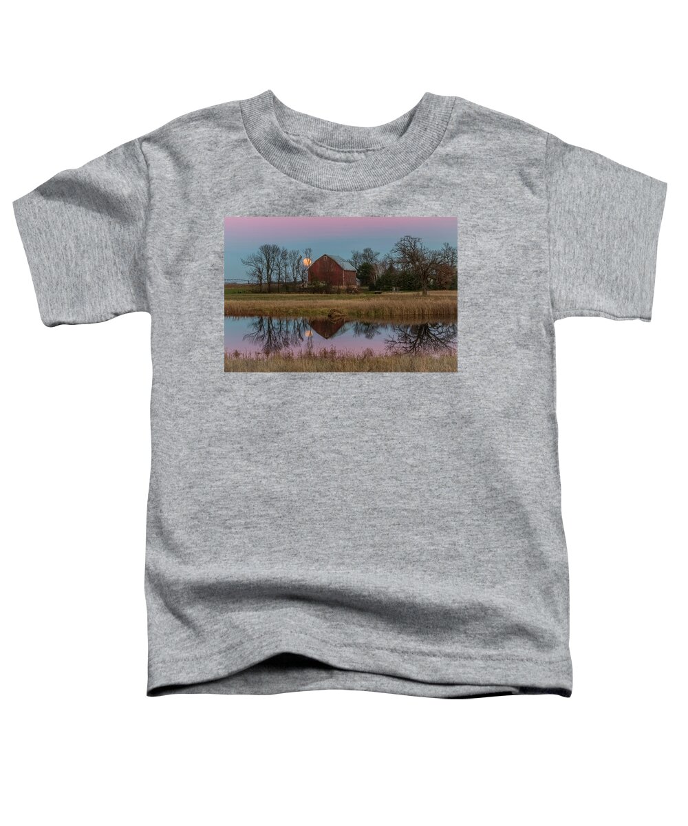 Moon Toddler T-Shirt featuring the photograph Super Moon and Barn Series #1 by Patti Deters