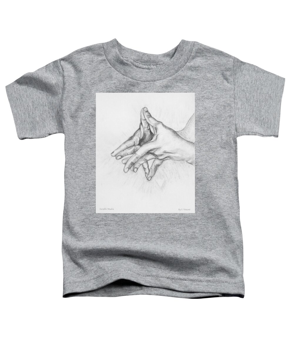 Irenevincent Toddler T-Shirt featuring the drawing Surabhi Mudra by Irene Vincent
