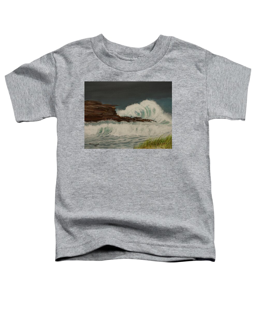 Seascape Toddler T-Shirt featuring the painting Surfs Up by Terry Frederick